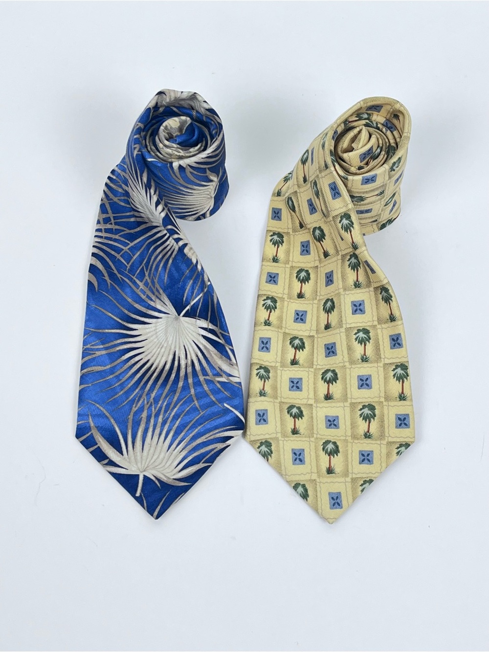 Lot of 2 Tommy Bahama 100% Silk Tropical Themed Ties; Wedding, Cruise, Beach